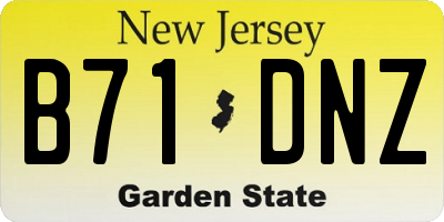 NJ license plate B71DNZ