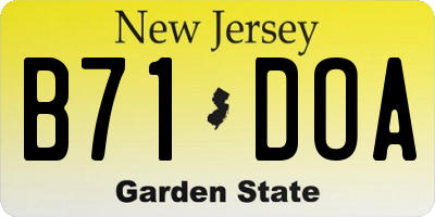 NJ license plate B71DOA