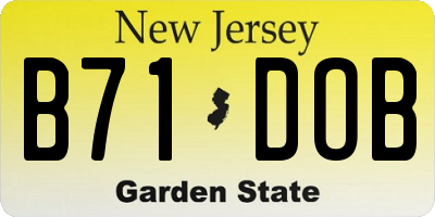 NJ license plate B71DOB