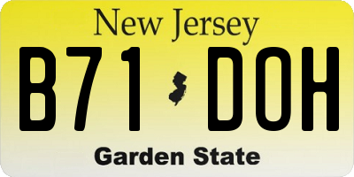 NJ license plate B71DOH