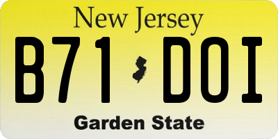 NJ license plate B71DOI