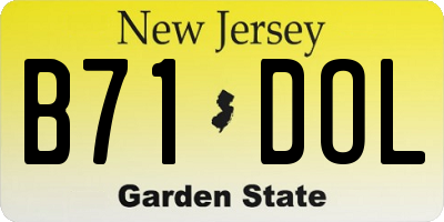 NJ license plate B71DOL