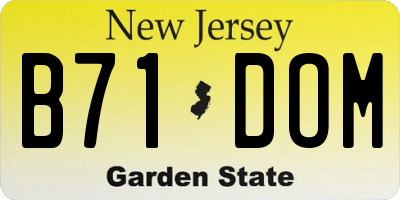 NJ license plate B71DOM