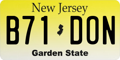 NJ license plate B71DON