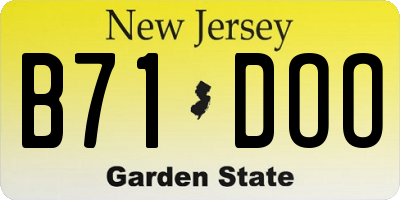 NJ license plate B71DOO