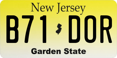 NJ license plate B71DOR