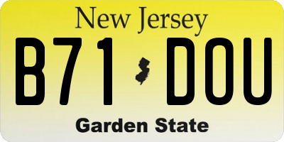 NJ license plate B71DOU