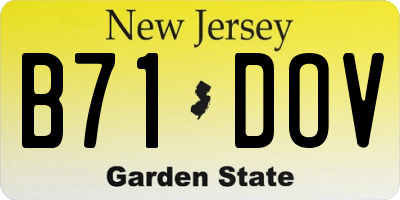 NJ license plate B71DOV