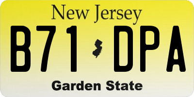 NJ license plate B71DPA