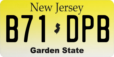 NJ license plate B71DPB