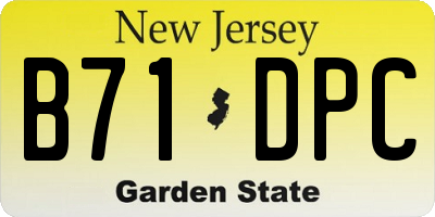 NJ license plate B71DPC