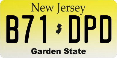 NJ license plate B71DPD