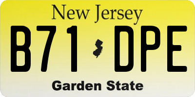 NJ license plate B71DPE