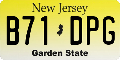 NJ license plate B71DPG