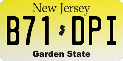 NJ license plate B71DPI