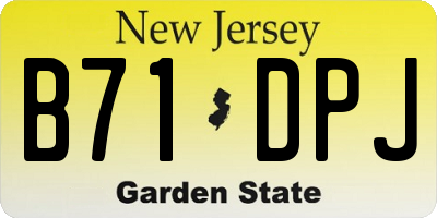 NJ license plate B71DPJ