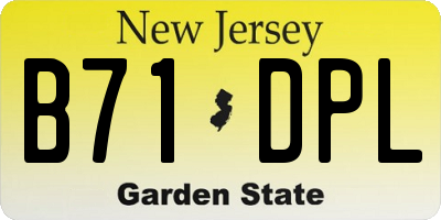 NJ license plate B71DPL
