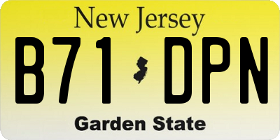 NJ license plate B71DPN
