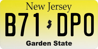 NJ license plate B71DPO