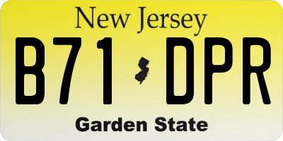 NJ license plate B71DPR