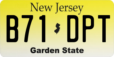 NJ license plate B71DPT