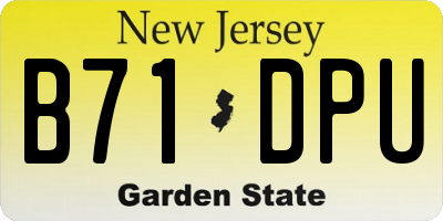 NJ license plate B71DPU
