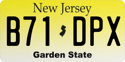 NJ license plate B71DPX