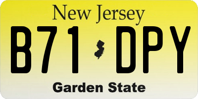 NJ license plate B71DPY