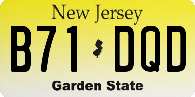NJ license plate B71DQD