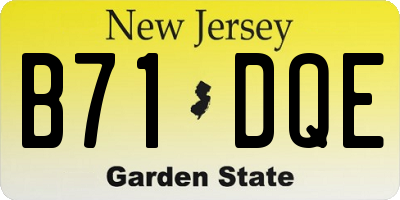 NJ license plate B71DQE
