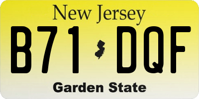 NJ license plate B71DQF