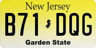 NJ license plate B71DQG