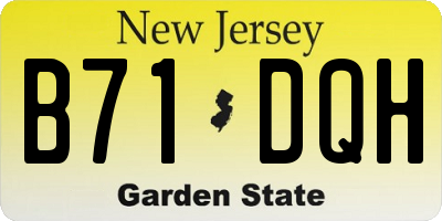 NJ license plate B71DQH