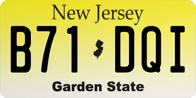 NJ license plate B71DQI