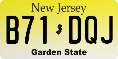 NJ license plate B71DQJ