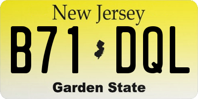 NJ license plate B71DQL