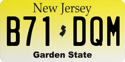 NJ license plate B71DQM