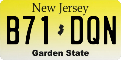NJ license plate B71DQN