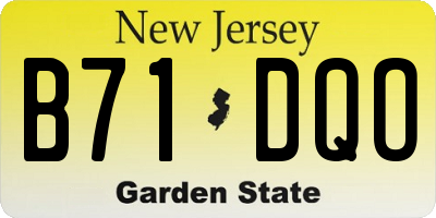 NJ license plate B71DQO
