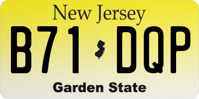 NJ license plate B71DQP