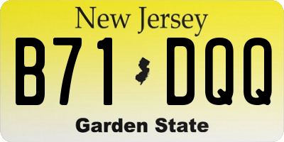 NJ license plate B71DQQ