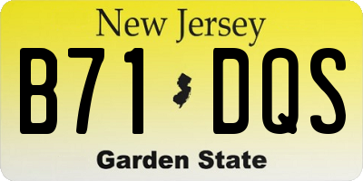 NJ license plate B71DQS