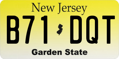 NJ license plate B71DQT