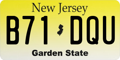 NJ license plate B71DQU