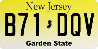 NJ license plate B71DQV
