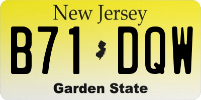 NJ license plate B71DQW