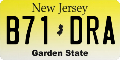 NJ license plate B71DRA