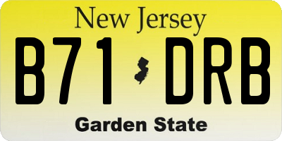 NJ license plate B71DRB