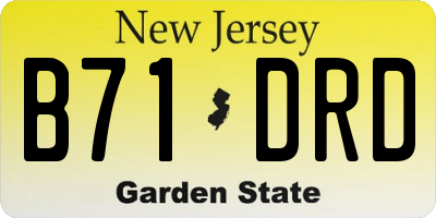 NJ license plate B71DRD