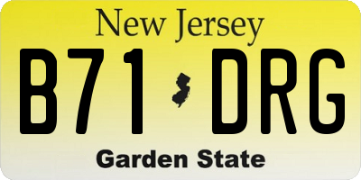 NJ license plate B71DRG